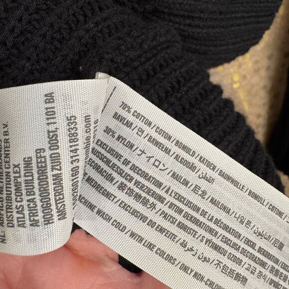 Abercrombie & Fitch Black Cold Shoulder Long Sleeve Sweater Dress XS - Picture 4 of 8